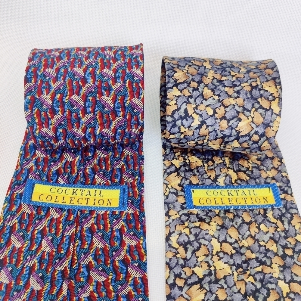 Cocktail Collection Vodka Mens Silk Neck Tie Set of 2 by Stonehenge 4" W 58" L - Picture 2 of 16